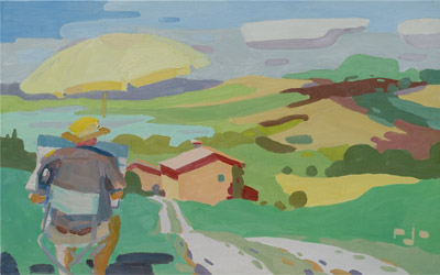 Heiner Fierz, «Vista sul Lago di Chiusi», Toscana, Nr. 747, 2016, 50 x 80 cm